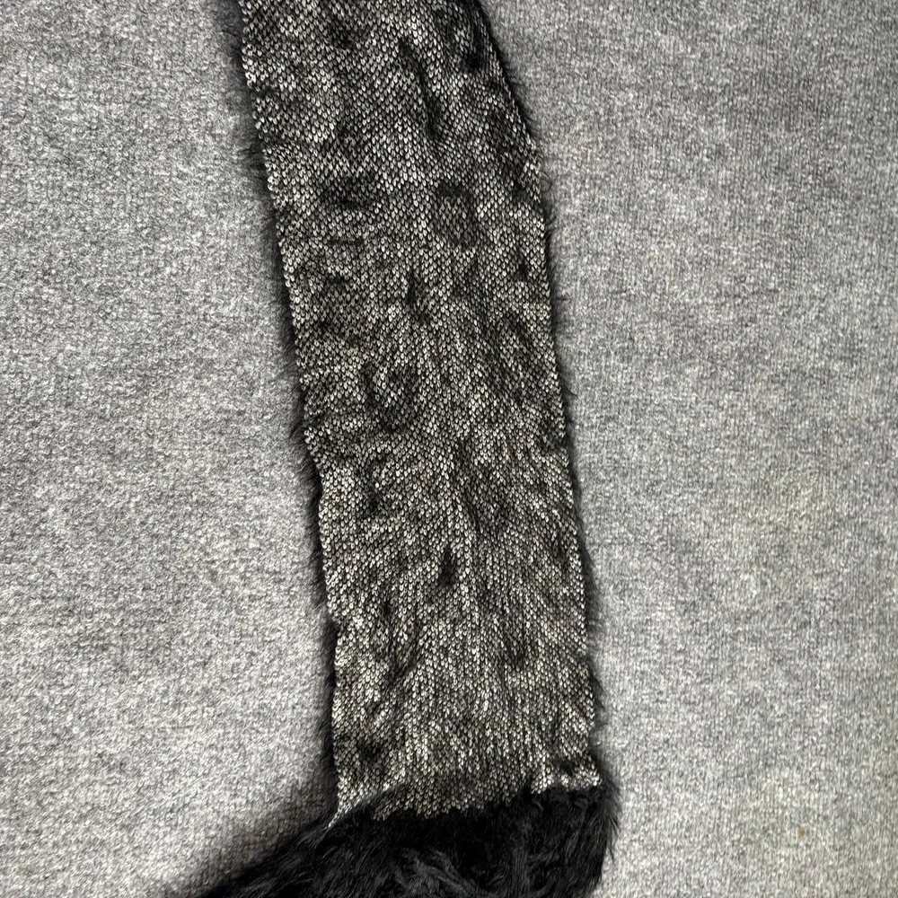 Urban Scarf Black Leopard Print Eyelash Knit Fringe Soft Cozy NWT Boho Y2K Glam